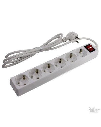 SP6W-250. Сетевой фильтр 6 розеток, 5м, белый. 5bites в Новомосковске