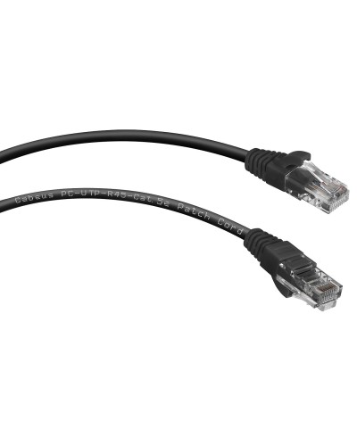 PC-UTP-RJ45-Cat.5e-3m-BK (7686c), чёрный. Патч-корд медный. CABEUS в Новомосковске