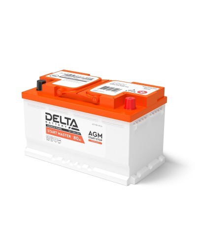 Delta START MASTER AGM 1280 (80 Ah). Аккумулятор автомобильный герметичный свинцово-кислотный. Delta в Новомосковске