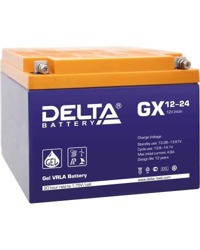 Delta GX 12-24. Аккумулятор герметичный свинцово-кислотный. Delta в Новомосковске