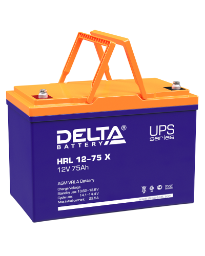 Delta HRL 12-75 X. Аккумулятор герметичный свинцово-кислотный. Delta в Новомосковске