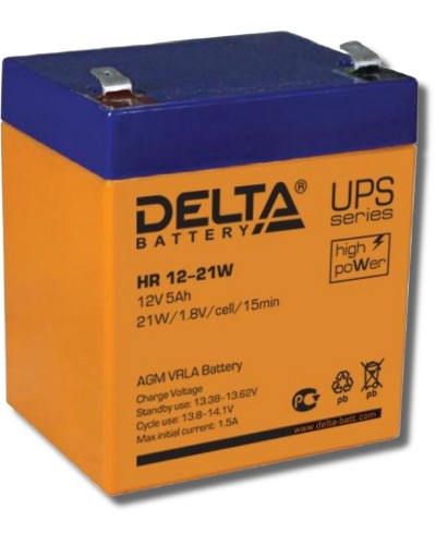 Delta HR 12-21 W. Аккумулятор герметичный свинцово-кислотный. Delta в Новомосковске