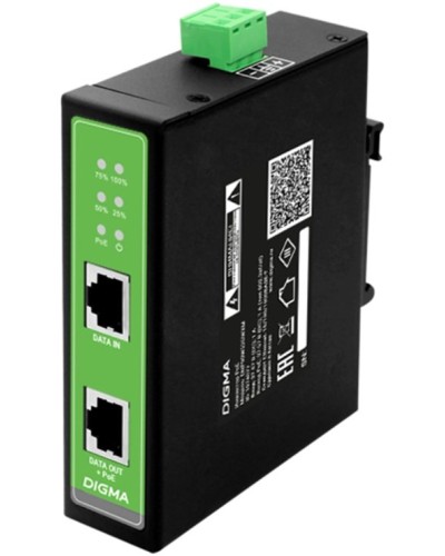 DNP30W48GDXM 10/100/1000BASE-T 30Вт 37-57В(DC). Инжектор PoE. Digma в Новомосковске
