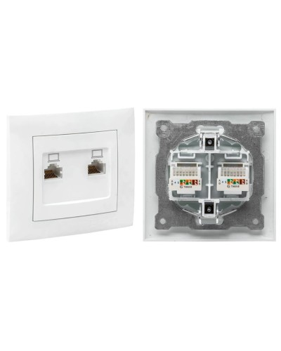 Валенсия розетка комп RJ-45 2-местная (EWK02-035-10). Розетка комп RJ-45 2-местная. EKF в Новомосковске