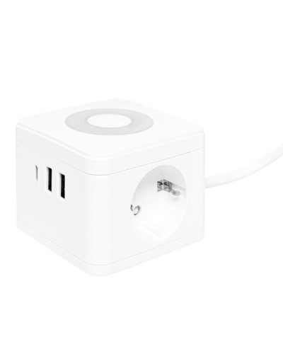 Удлинитель Куб 2 гнезда 2USB 2,4А+Type C + Ночник 1,3 метра 1мм2. Удлинитель Куб. EKF в Новомосковске