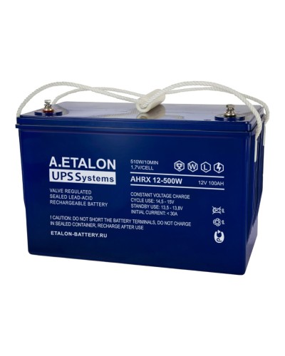 A.ETALON AHRX 12-500W (100). Аккумулятор герметичный свинцово-кислотный. ETALON в Новомосковске
