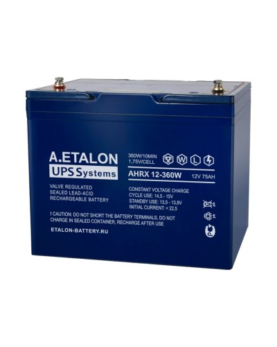 A.ETALON AHRX 12-360W (75). Аккумулятор герметичный свинцово-кислотный. ETALON в Новомосковске