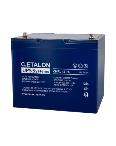 C.ETALON CHRL 12-75. Аккумулятор герметичный свинцово-кислотный. ETALON в Новомосковске