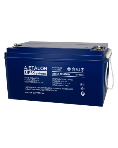 A.ETALON AHRX 12-670W (150). Аккумулятор герметичный свинцово-кислотный. ETALON в Новомосковске