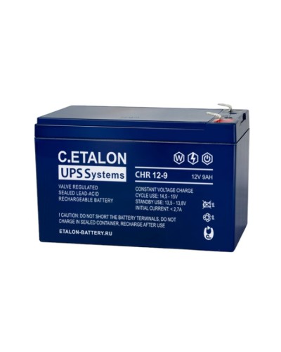 C.ETALON CHR 12-9. Аккумулятор герметичный свинцово-кислотный. ETALON в Новомосковске