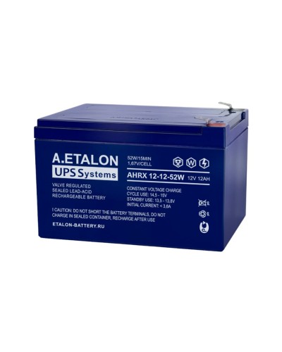 A.ETALON AHRX 12-12-52W. Аккумулятор герметичный свинцово-кислотный. ETALON в Новомосковске