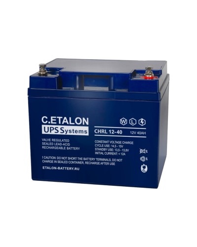 C.ETALON CHRL 12-40. Аккумулятор герметичный свинцово-кислотный. ETALON в Новомосковске