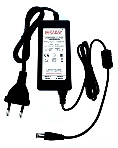 36W/12V/3A. Импульсный блок питания в пластиковом корпусе. FARADAY в Новомосковске
