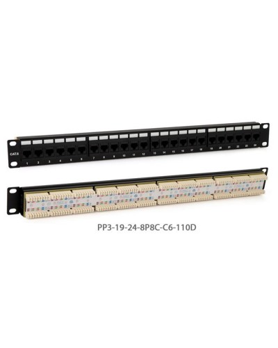PP3-19-24-8P8C-C6-110D. Патч-панель 19. Hyperline в Новомосковске