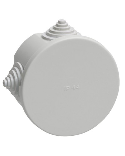 Коробка распаячная КМ41237 D75х40 открытой проводки IP44 4 гермоввода серая (UKO11-075-040-000-K41-44). Коробка распаячная безгалогенная (HF). IEK в Новомосковске