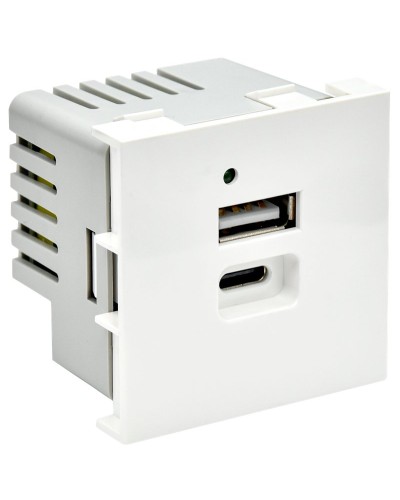 Розетка USB A+C 4,2А PRIMER РКЮ-25-40-П белый IEK (PR-KK40D-RU-0-2-AC-K01). Розетка USB. IEK в Новомосковске