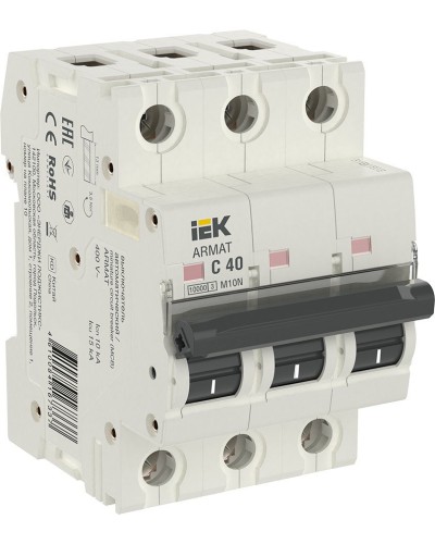 M10N 3P C 40А 10кА ARMAT (AR-M10N-3-C040). Автоматический выключатель. IEK в Новомосковске
