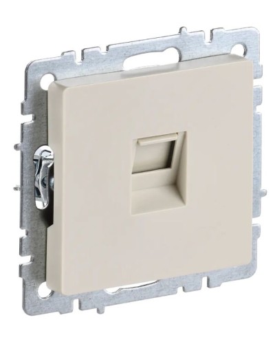 Розетка RJ45 РК10-БрКр кат.5E бежевый BRITE (BR-K10-1-K10). Розетка компьютерная. IEK в Новомосковске