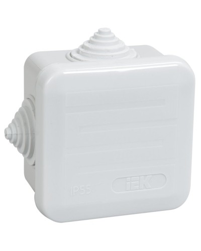Коробка распаячная КМ41236 70х70х40 открытой проводки IP44 4 гермоввода серая (UKOZ11-070-070-040-K41-44). Коробка распаячная безгалогенная (HF) с защелкивающейся крышкой. IEK в Новомосковске