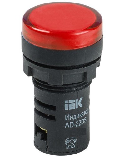 Лампа AD22DS (LED) матрица D22мм красный 24В AC/DC (BLS10-ADDS-024-K04). Светосигнальный индикатор. IEK в Новомосковске