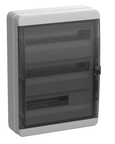 Корпус пластиковый КМПн-54 IP65 TEKFOR (TF5-KP72-N-54-65-K03-K02). Корпус модульный пластиковый черная прозрачная дверь. IEK в Новомосковске