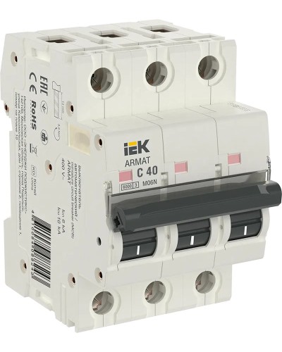 M06N 3P C 40А 6кА ARMAT (AR-M06N-3-C040). Автоматический выключатель. IEK в Новомосковске