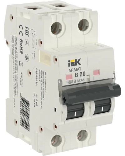 M06N 2P B 20А 6кА ARMAT (AR-M06N-2-B020). Автоматический выключатель. IEK в Новомосковске