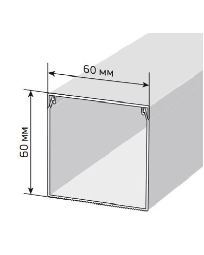 Короб 60х60 ЭЛЕКОР (CKK10-060-060-1-K01). Кабель-канал с двойным замком. IEK в Новомосковске