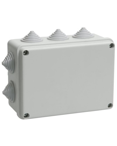 Коробка распаячная КМ41242 150х110х70 открытой проводки IP55 10 гермовводов серая (UKO10-150-110-070-K41-55). Коробка распаячная безгалогенная (HF). IEK в Новомосковске