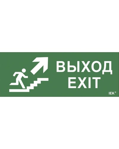 Самоклеящаяся этикетка Выход/лестница вверх/фигура (LPC10-1-24-09-VLVVF). Самоклеящаяся этикетка 240х90 мм. IEK в Новомосковске