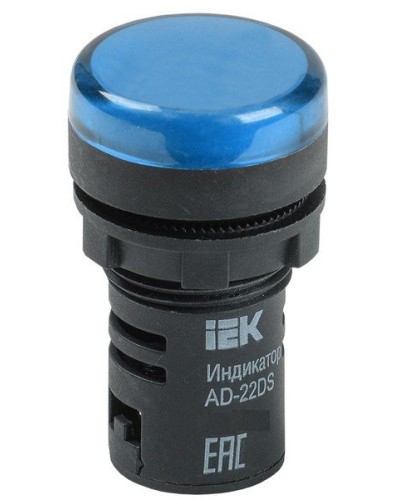 Лампа AD22DS (LED) матрица D22мм синий 24В AC/DC (BLS10-ADDS-024-K07). Светосигнальный индикатор. IEK в Новомосковске