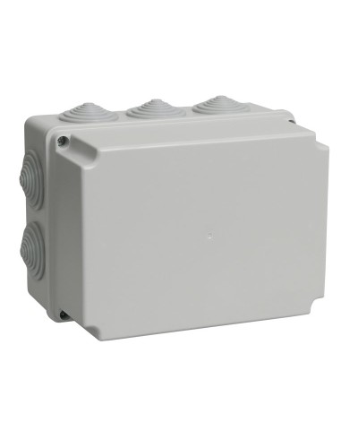 Коробка распаячная КМ41245 190х140х120 открытой проводки IP44 10 гермовводов серая (UKO10-190-140-120-K41-44). Коробка распаячная безгалогенная (HF). IEK в Новомосковске