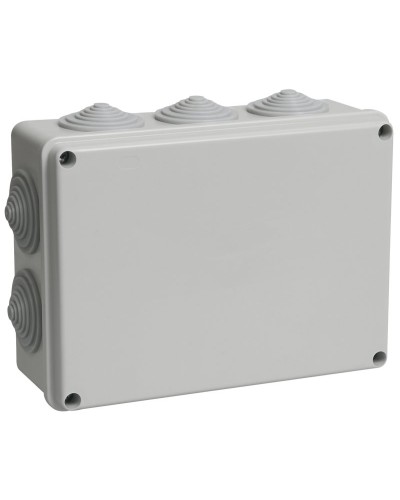Коробка распаячная КМ41243 190х140х70 открытой проводки IP44 10 гермовводов серая (UKO11-190-140-070-K41-44). Коробка распаячная безгалогенная (HF). IEK в Новомосковске