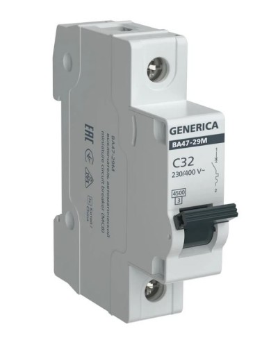 GENERICA ВА47-29М 1P C 32А 4,5кА (MVA21-1-032-C-G). Автоматический выключатель. IEK в Новомосковске