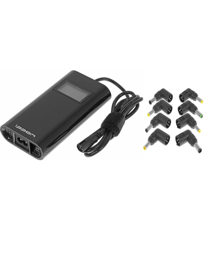 Блок питания Ippon D90U автоматический 90W 15V-19.5V 8-connectors 4.5A 1xUSB 2.1A, LCD индикатор (654527). Блок питания. Ippon в Новомосковске