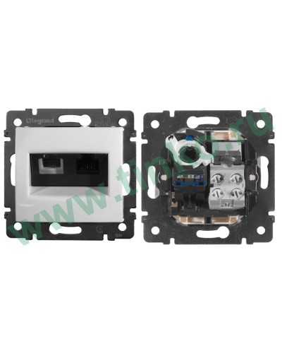 Розетка Valena 2xRJ11+RJ45 Cat.6, белый (770080). Розетка. LegranD в Новомосковске