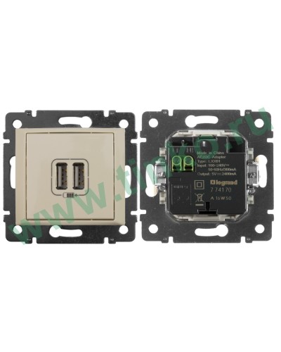 Розетка Valena двойная, USB, слоновая кость (774170). Розетка. LegranD в Новомосковске