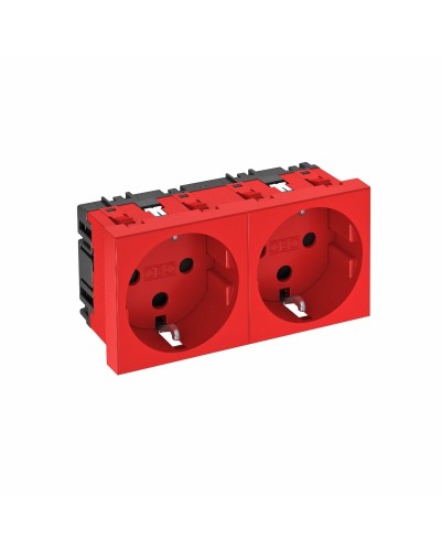 STD-D0 SRO2, (6120028). Розетка 0° двойная 2х2К+З, со шторками, 16А 250В красная. OBO Bettermann в Новомосковске