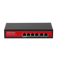 PND-04P-2M-BT1 (65W). Коммутатор неуправляемый 6-портовый с функцией PoE. Polyvision