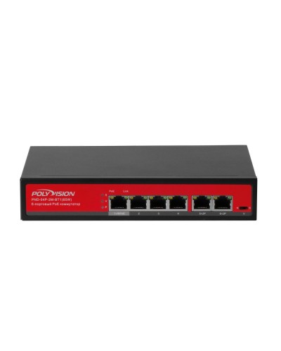 PND-04P-2M-BT1 (65W). Коммутатор неуправляемый 6-портовый с функцией PoE. Polyvision в Новомосковске