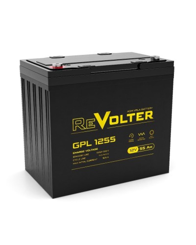 Revolter GPL 1255. Аккумулятор автомобильный герметичный свинцово-кислотный. Revolter в Новомосковске