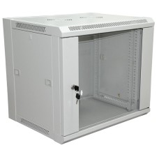 Шкаф телекоммуникационный 19 настенный 9U 600×450×500 мм (ШxГxВ) - передняя дверь стекло, боковые стенки съемные (разобранный) RAL 7035 (04-2201). Шкаф телекоммуникационный 19 настенный 9U. Rexant