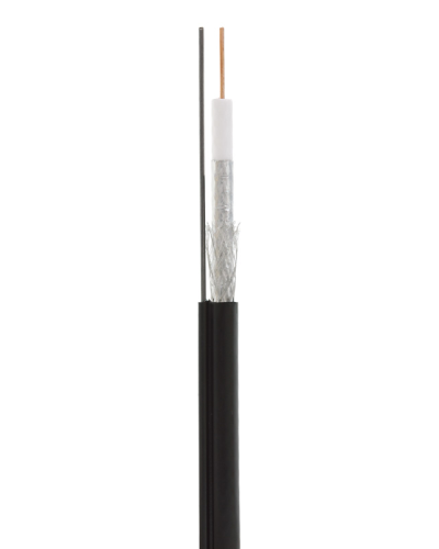 RG-11U, 75 Ом, CCS/Al/Al 83% + ТРОС*1 (бухта 305 м), черный OUTDOOR (01-3021). Кабель коаксиальный радиочастотный. Rexant в Новомосковске