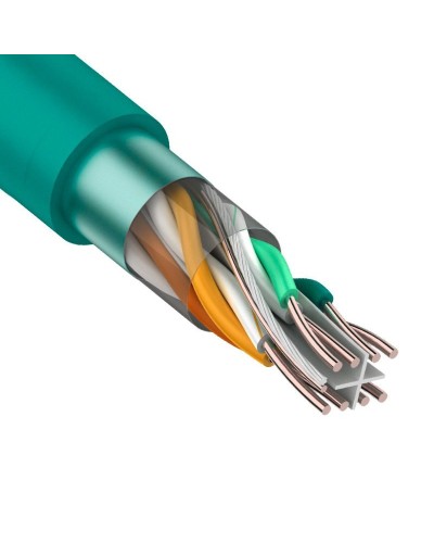 F/UTP, CAT 6, нг(А)-LSLTx, 4х2х0,575мм, 23AWG, INDOOR, SOLID, зеленый, 305м REXANT (01-0171). Кабель «витая пара» (LAN) для структурированных систем связи. Rexant в Новомосковске