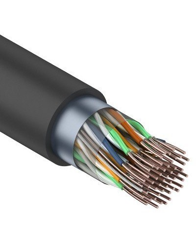 F/UTP, CAT 5, PE, 25PR, 24AWG, OUTDOOR, SOLID, черный, 305м, REXANT (01-1203). Кабель «витая пара» (LAN) для структурированных систем связи. Rexant в Новомосковске