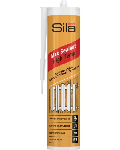 Герметик Sila PRO Max Sealant, High Temp, термостойкий, 280 мл. Герметик силиконовый термостойкий, красный. Sila в Новомосковске