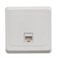 Этюд розетка RJ45, кат. 5Е, 1-местная, в сборе, скрытой установки, белый (KOMC-001B). Розетка компьютерная. Systeme Electric