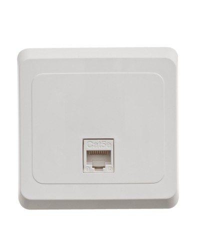 Этюд розетка RJ45, кат. 5Е, 1-местная, в сборе, скрытой установки, белый (KOMC-001B). Розетка компьютерная. Systeme Electric в Новомосковске