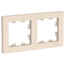 AtlasDesign рамка 2-местная универсальная, бежевый (ATN000202). Рамка. Systeme Electric