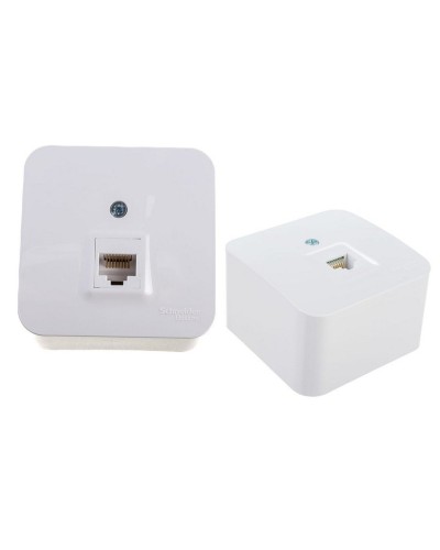 BLANCA розетка RJ45 1-местная, кат. 5Е, открытой установки, белый (BLNIA045001). Розетка компьютерная с изолированной пластиной. Systeme Electric в Новомосковске
